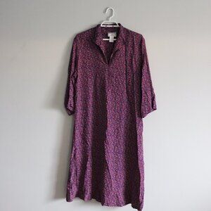 April Cornell Aimee Purple M Full Length Patterned 100% Rayon‎ Floral Maxi Dress